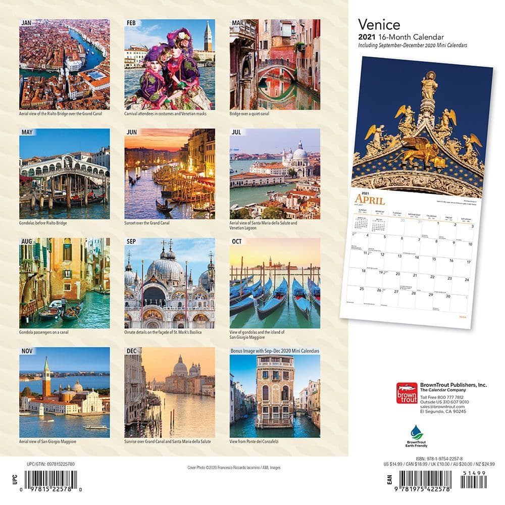 Venice Wall Calendar