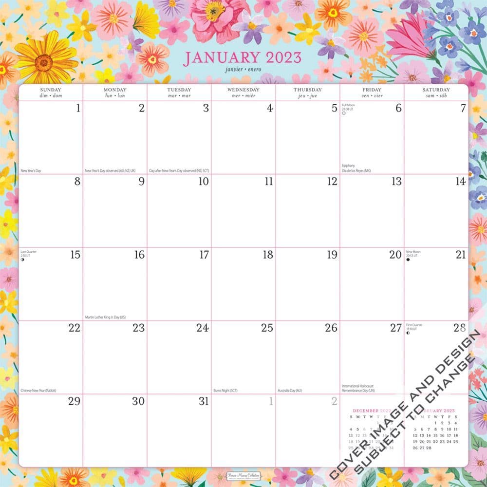 2023 Spiral Wall Calendar Printable Calendar 2023