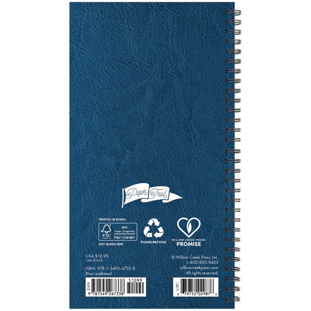 Blue Leathered 2027 Weekly Planner First Alternate Image