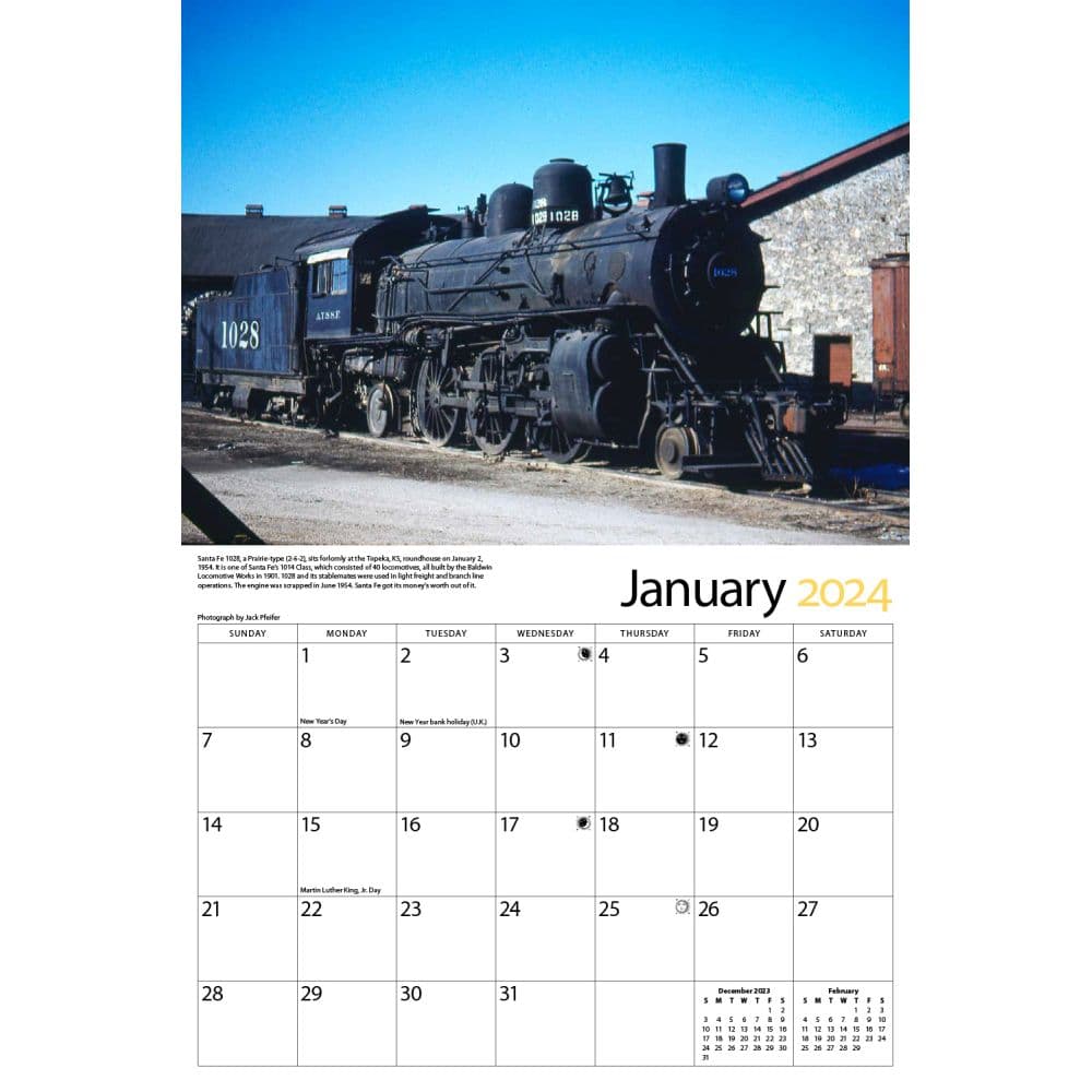 Trains Sante Fe Railroad 2024 Wall Calendar Alternate Image 2