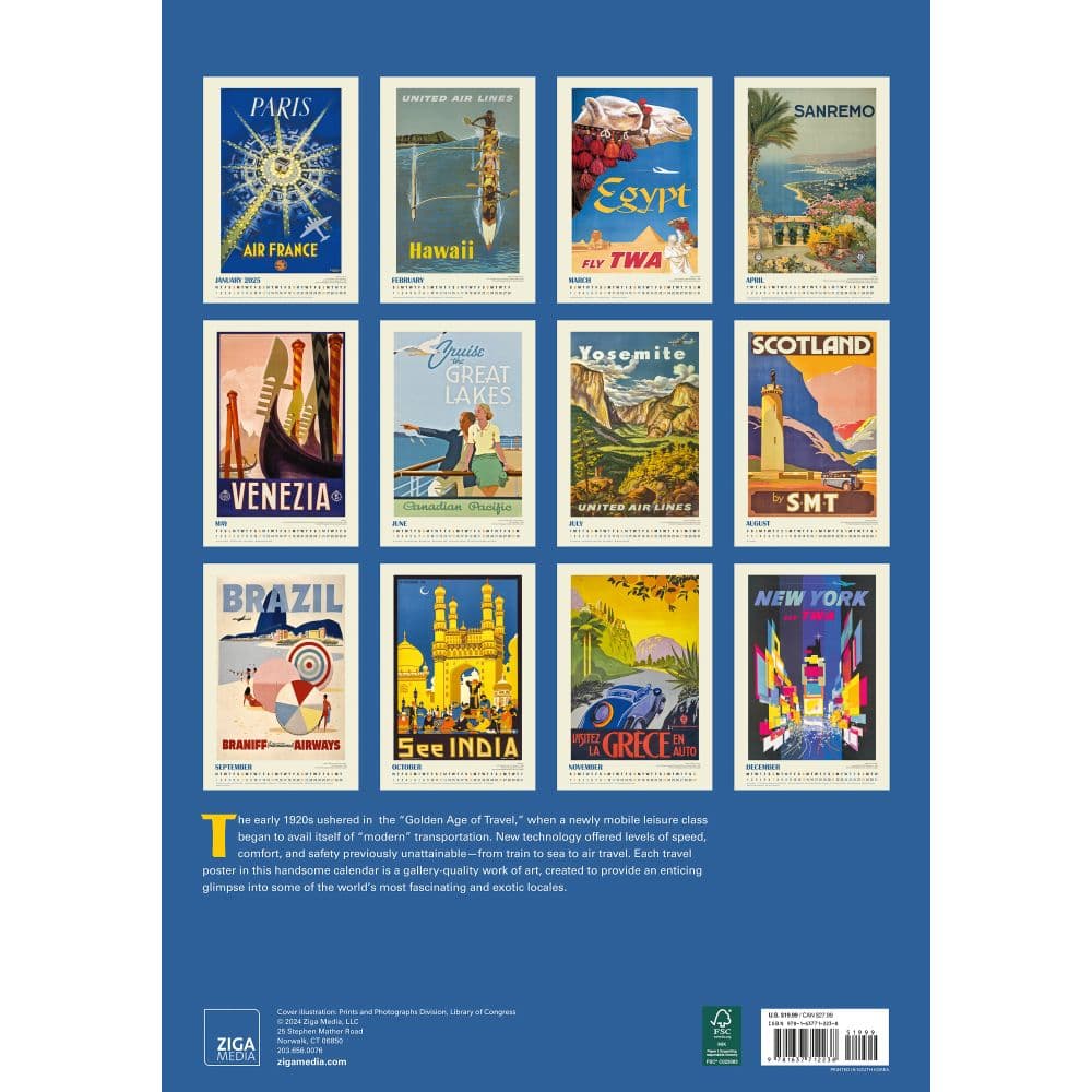 Travel the World 2025 Wall Calendar