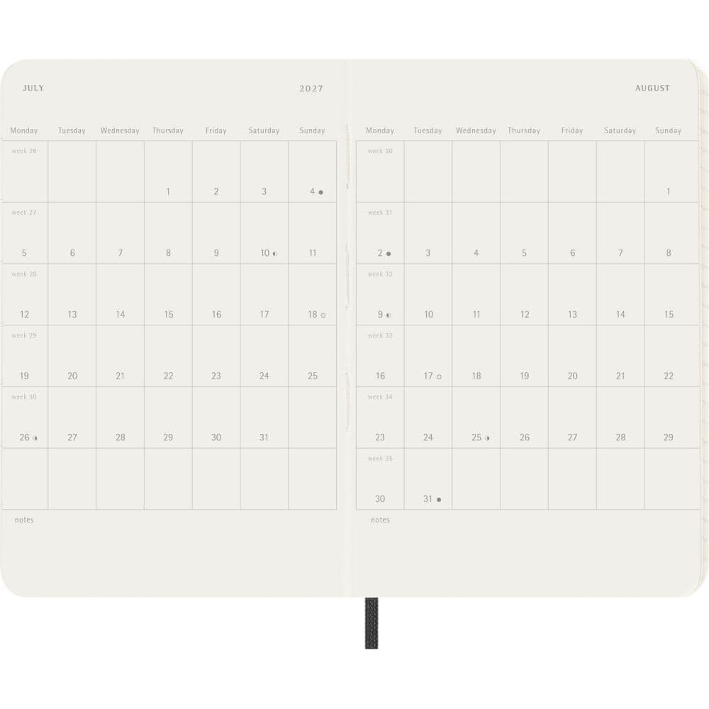 Moleskine Black Pocket Soft Cover 2027 Daily Planner Fifth Alternate Image