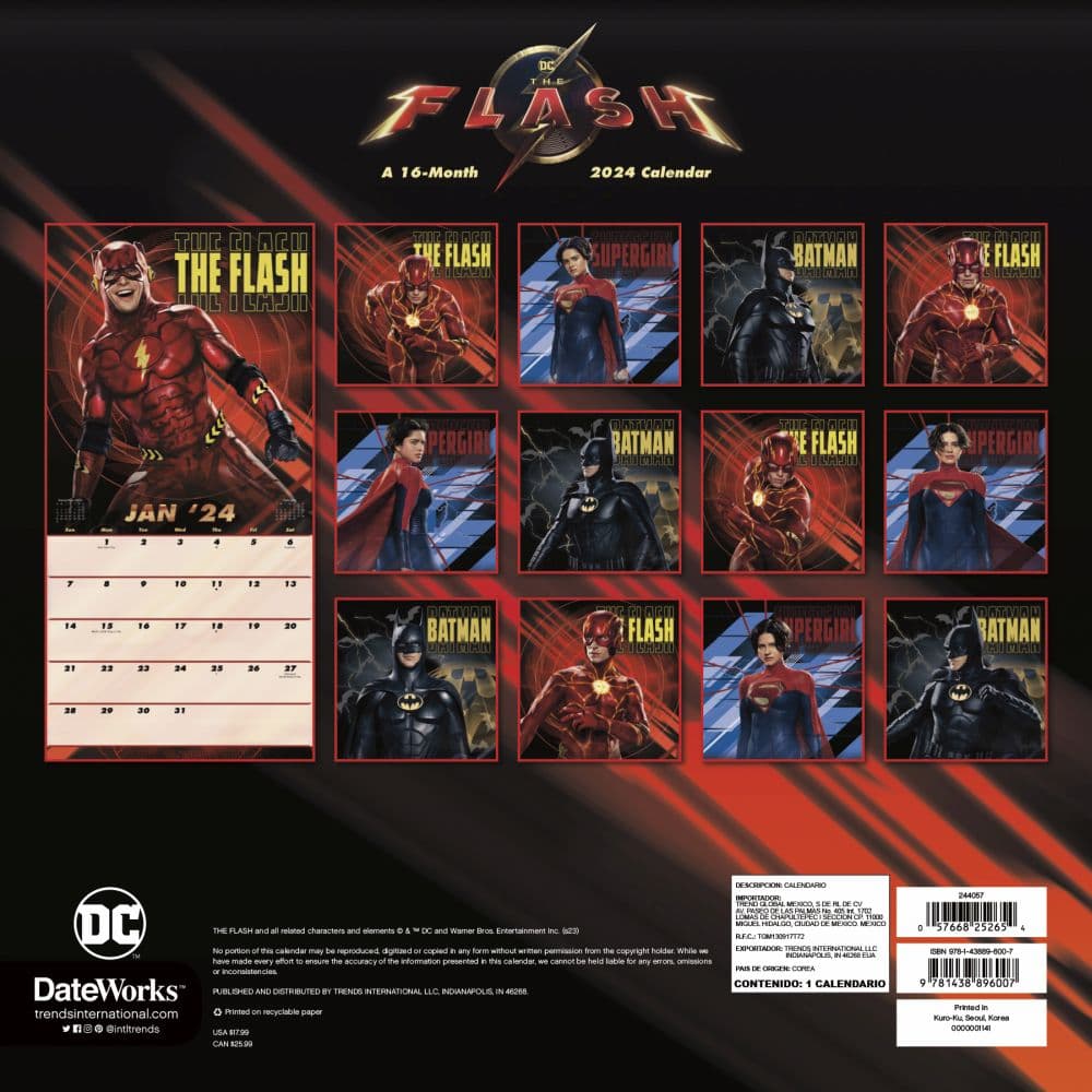 The Flash 2024 Wall Calendar Alt1