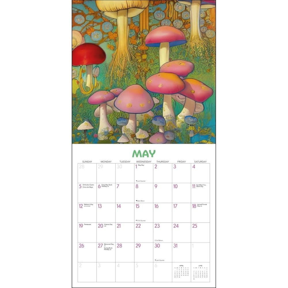 Trippy Shrooms 2024 Wall Calendar Third Alternate Image width=&quot;1000&quot; height=&quot;1000&quot;