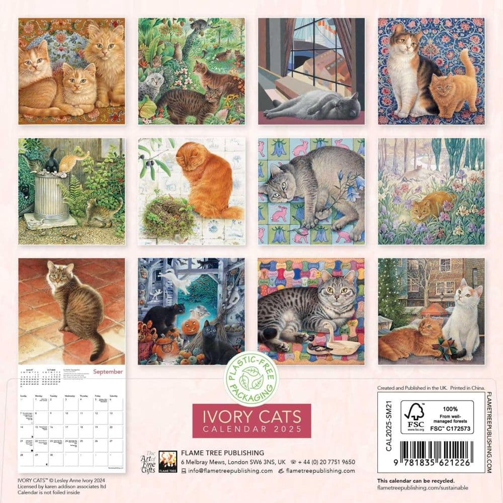 Ivory Cats 2025 Mini Wall Calendar First Alternate Image width=&quot;1000&quot; height=&quot;1000&quot;