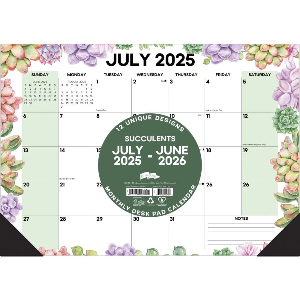 Succelents Academic 2026 Monthly Small Desk Pad Main Image_ALT2