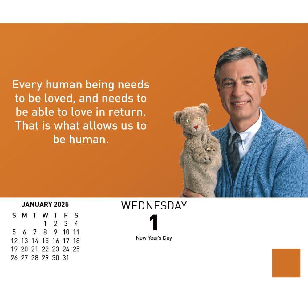 Mister Rogers 2025 Desk Calendar Second Alternate Image width="1000" height="1000"