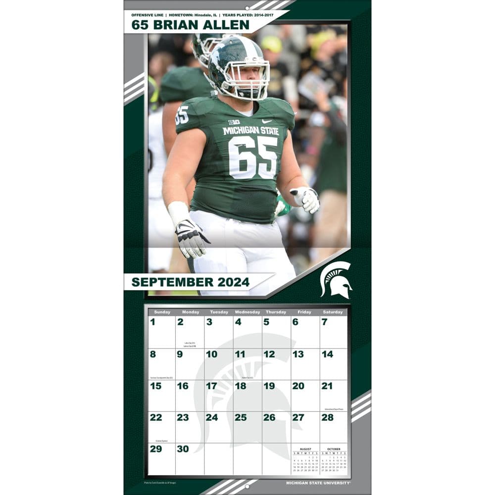 Michigan State Spartans 2025 Wall Calendar_ALT1