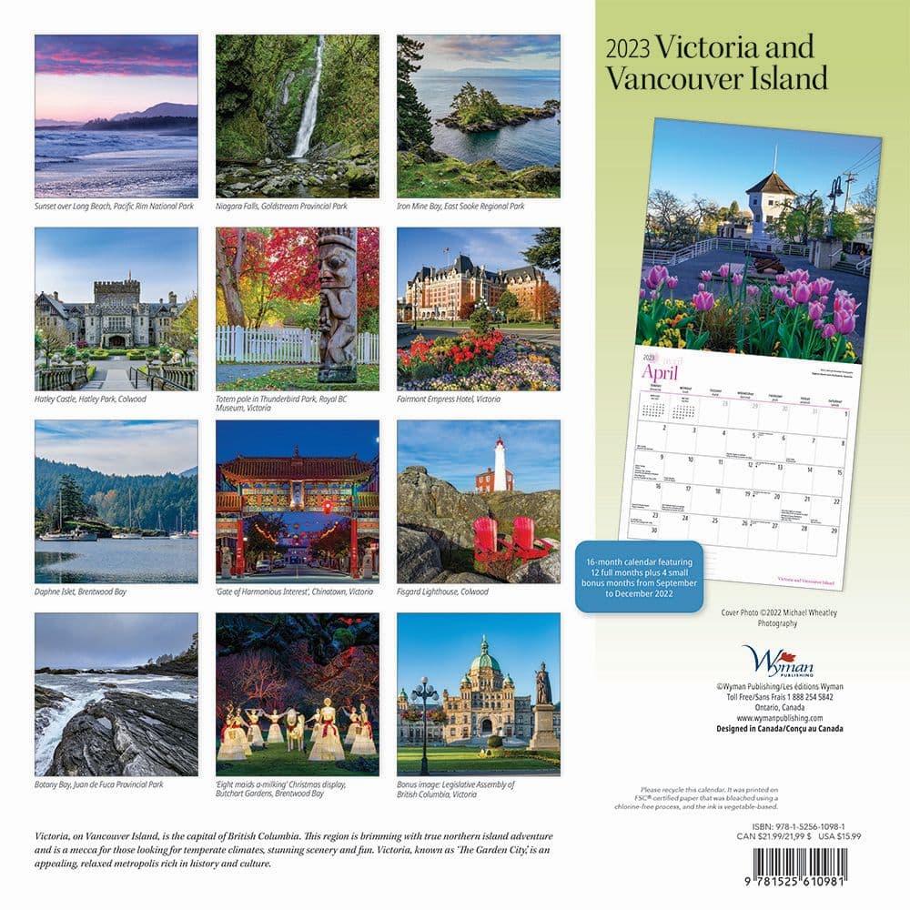 Victoria & Vancouver Island 2023 Wall Calendar - Calendars.com