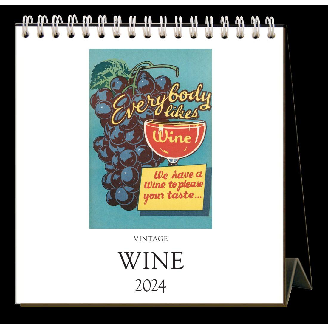 Wine 2024 Easel Desk Calendar