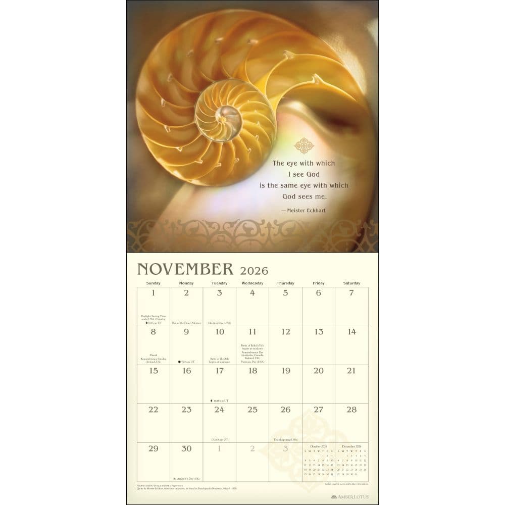 Meditation 2026 Wall Calendar Second Alternate Image