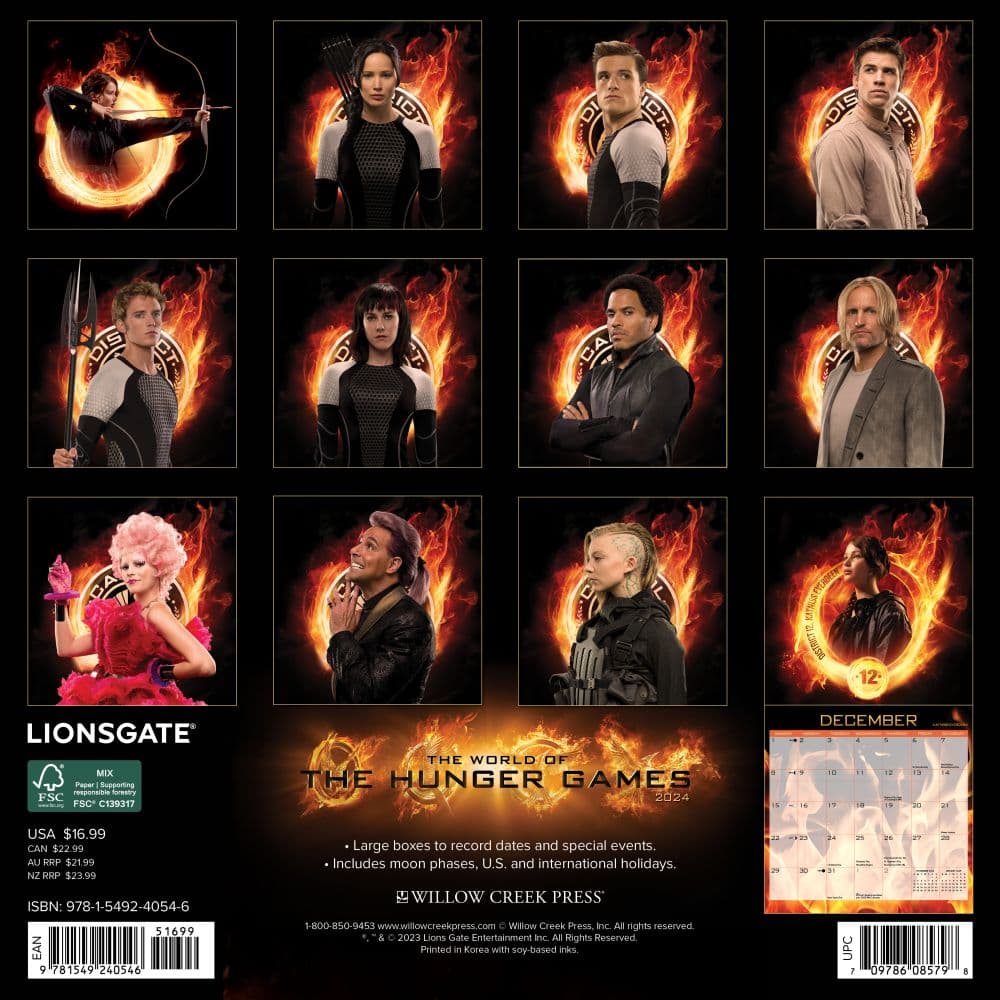 Hunger Games Exclusive 2024 Wall Calendar Alt1