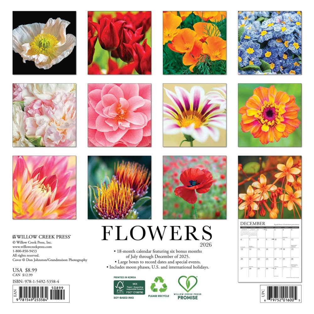 Flowers 2026 Mini Wall Calendar First Alternate Image