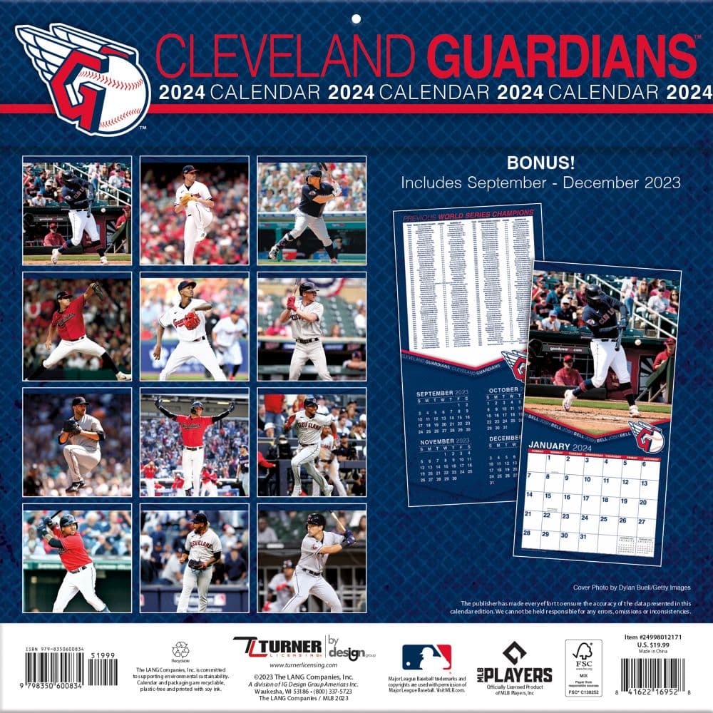 Cleveland Guardians 2024 Wall Calendar