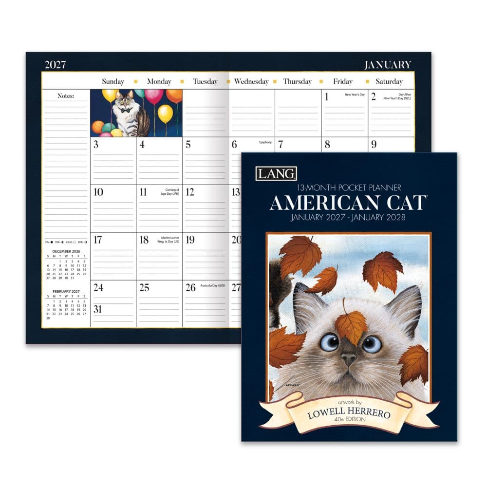 American Cat 2027 Monthly Pocket Planner by Lowell Herrero Sixth Alternate Image