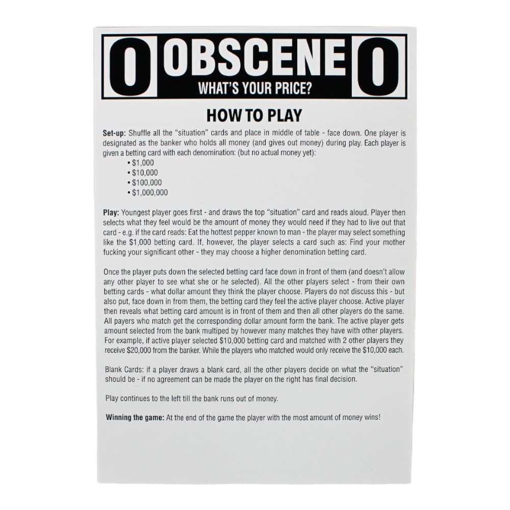 Obscene Game Fourth Alternate Image