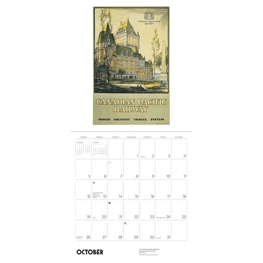 Canadian Travel Posters 2025 Wall Calendar Third Alternate Image width="1000" height="1000"