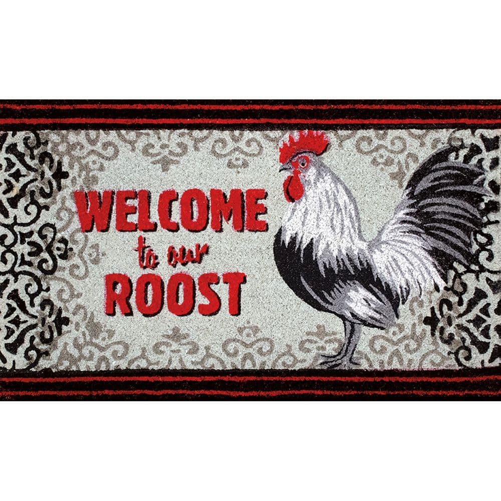 Cardinal Rooster Coir Small Doormat by Susan Winget