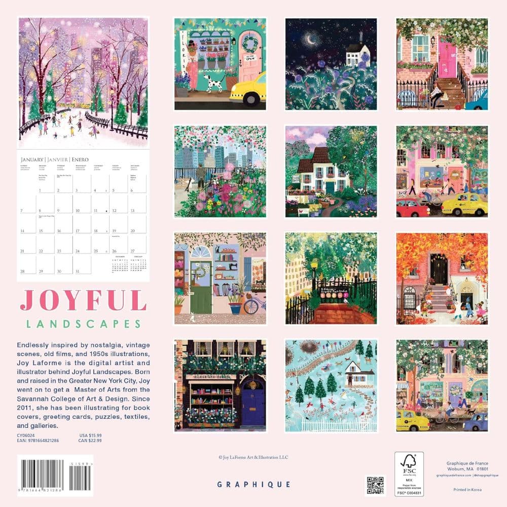 Joyful Landscapes 2025 Wall Calendar