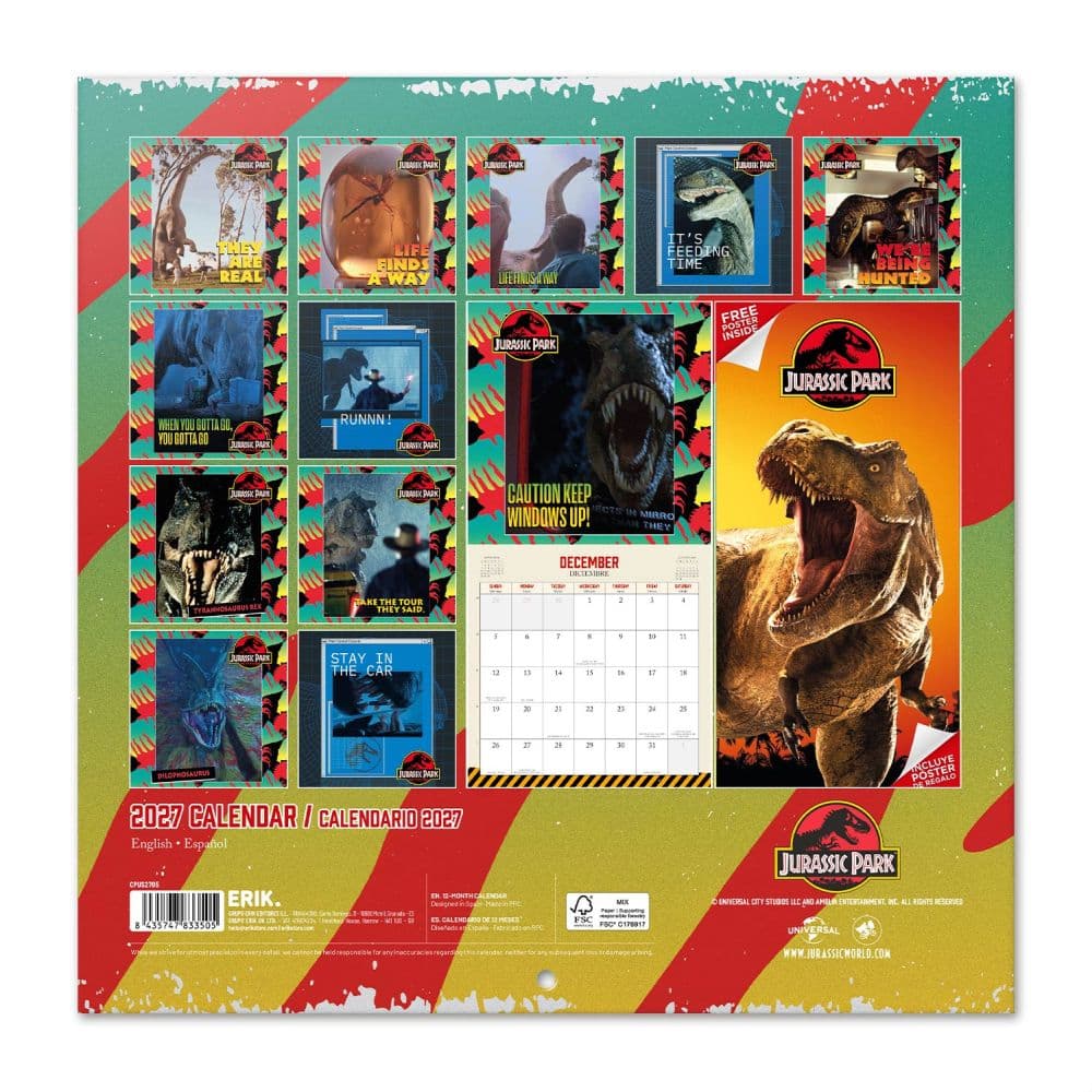 Jurassic Park 2027 Wall Calendar First Alternate Image