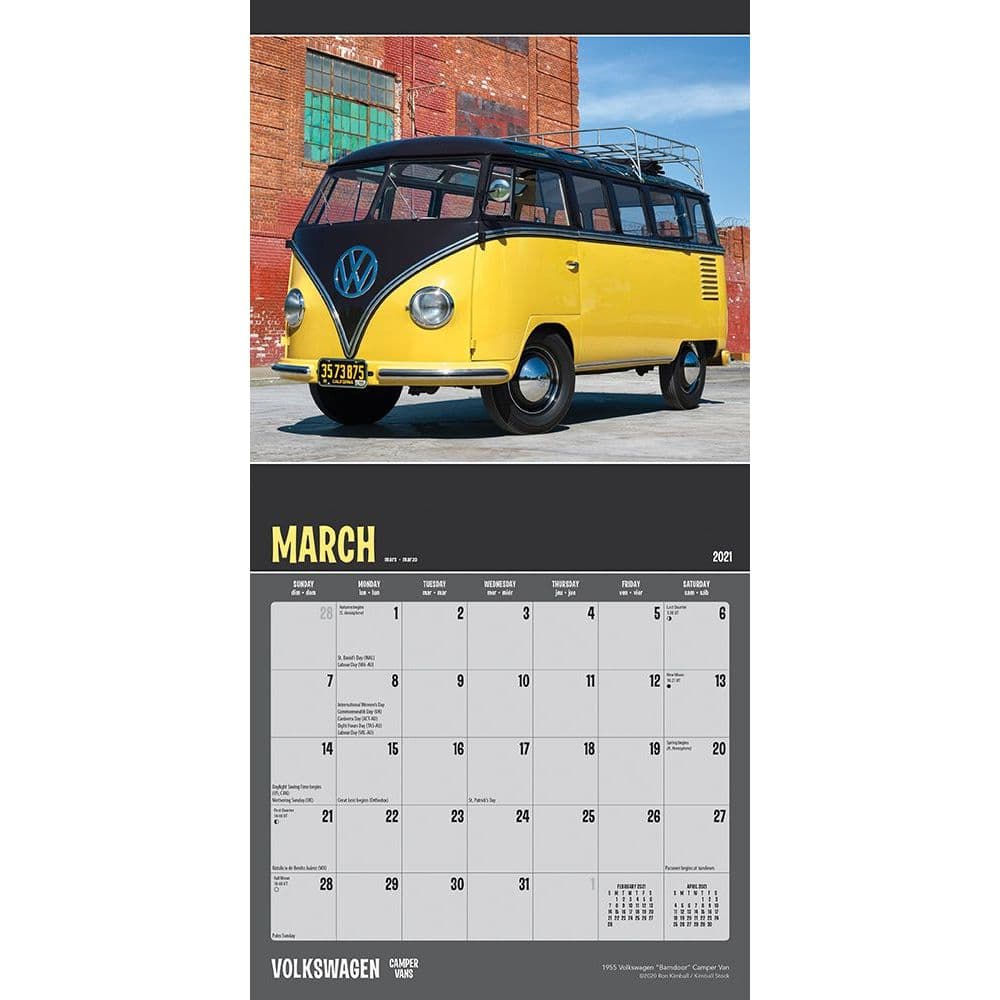 Volkswagen Camper Vans Mini Wall Calendar