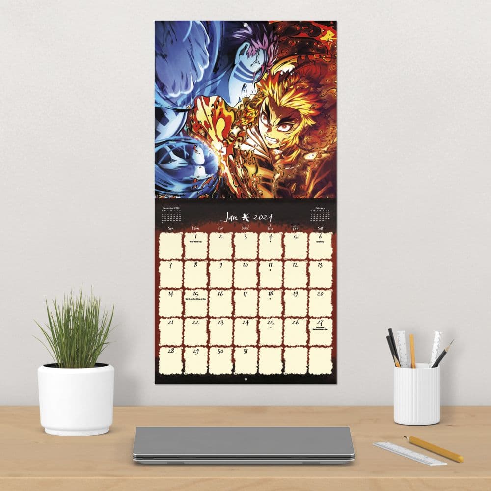 Demon Slayer Kimetsu no Yaiba 2024 Wall Calendar