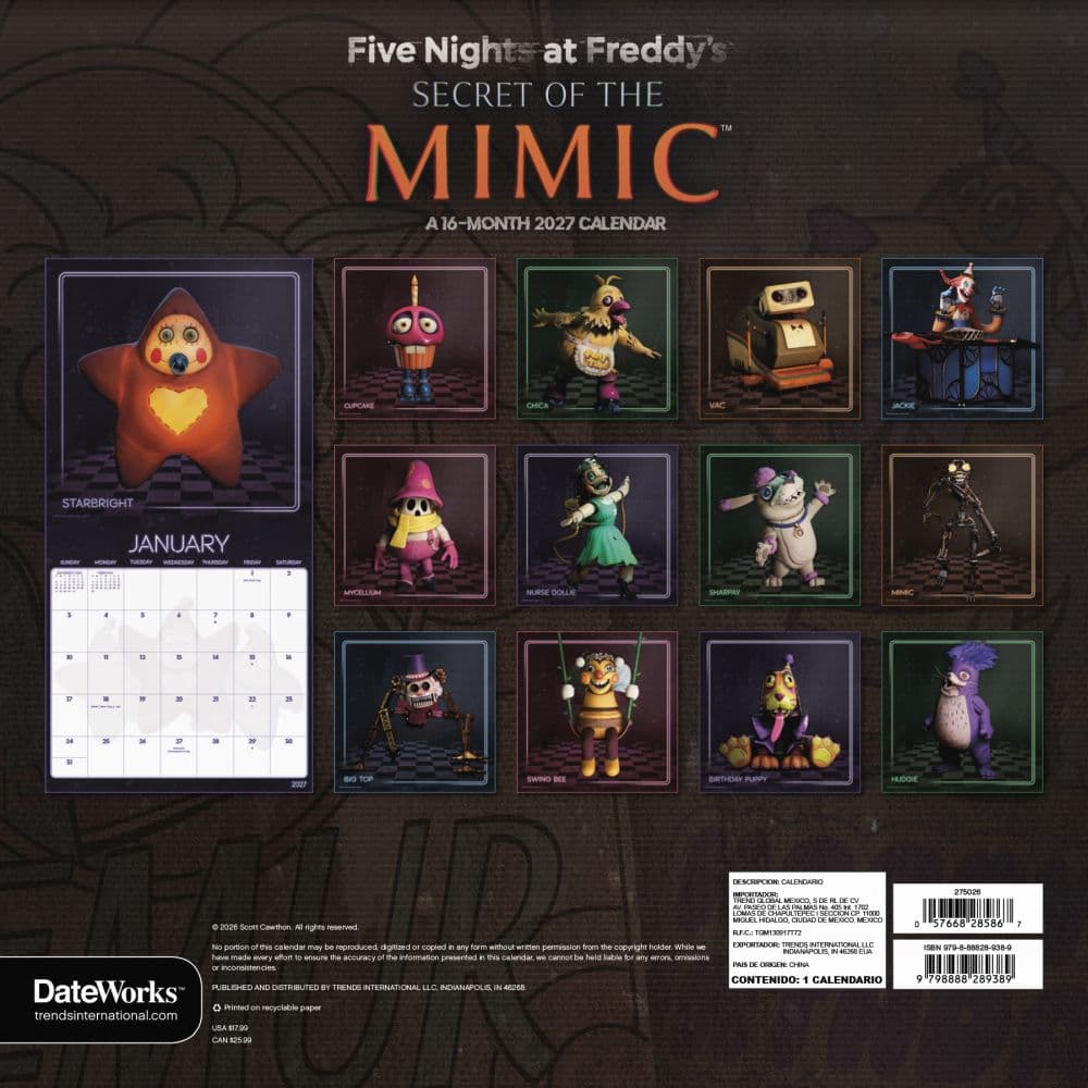 Five Nights at Freddys 2027 Wall Calendar First Alternate Image