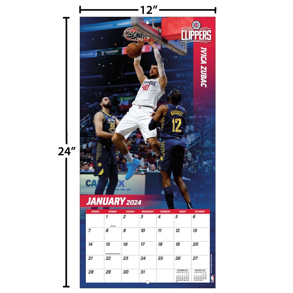 Los Angeles Clippers 2024 Wall Calendar