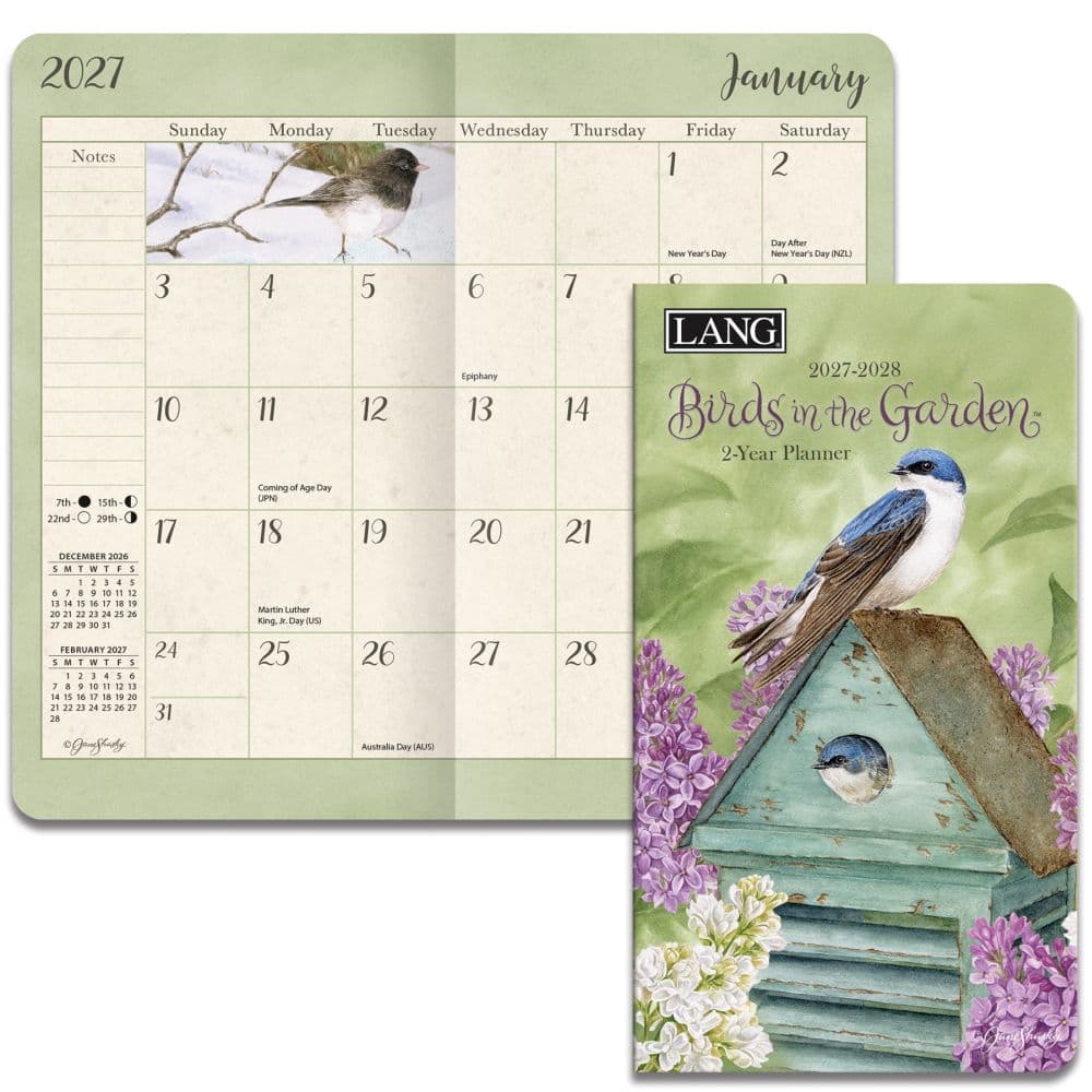 Birds In The Garden 2027 2-Year Pocket Planner by Jane Shasky Second Alternate Image