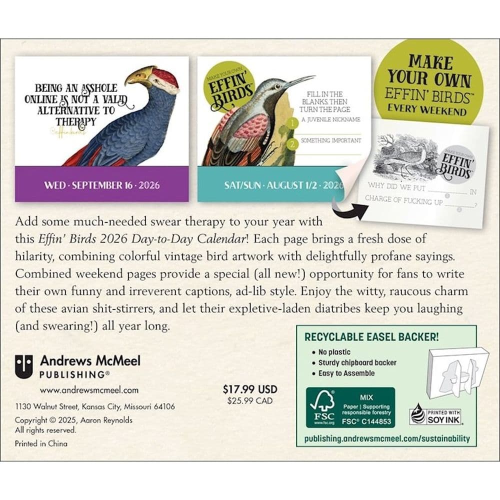 Effin Birds 2026 Desk Calendar First Alternate Image