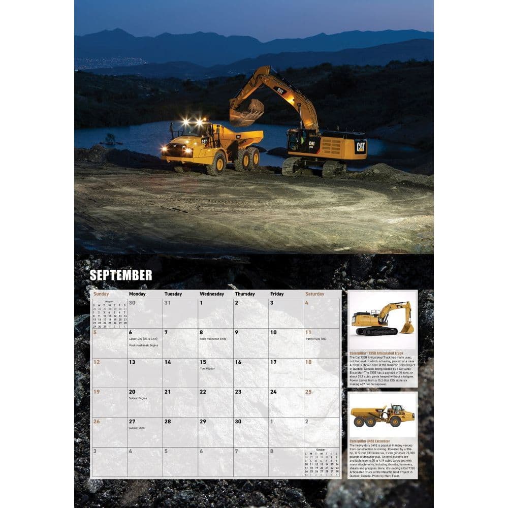 Caterpillar Equipment CATERPILLAR Tractor Company Calendar CAT