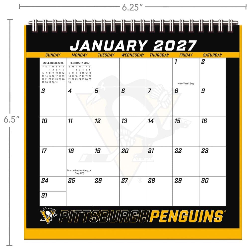 NHL Pittsburgh Penguins 2027 Easel Desk Calendar Third Alternate Image