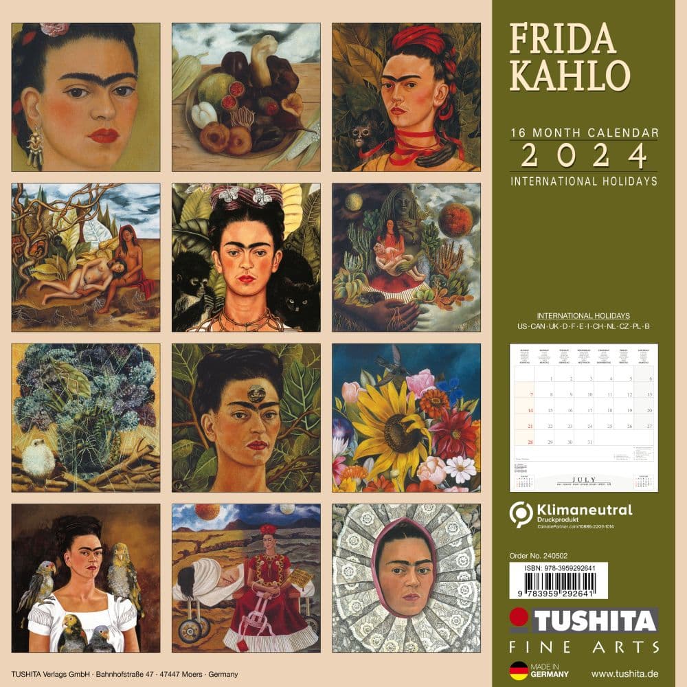 Kahlo 2024 Wall Calendar First Alternate Image width=&quot;1000&quot; height=&quot;1000&quot;