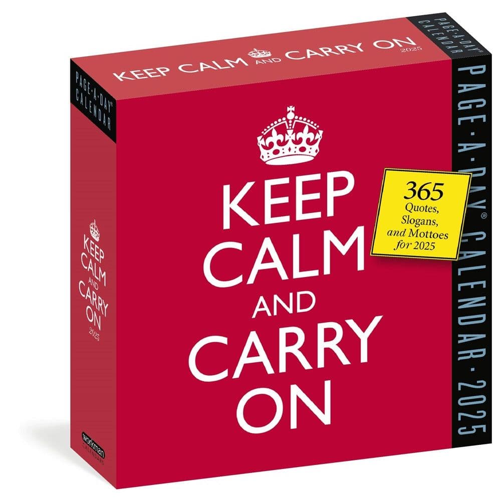 Keep Calm and Carry On Quotes 2025 Desk Calendar Main Image