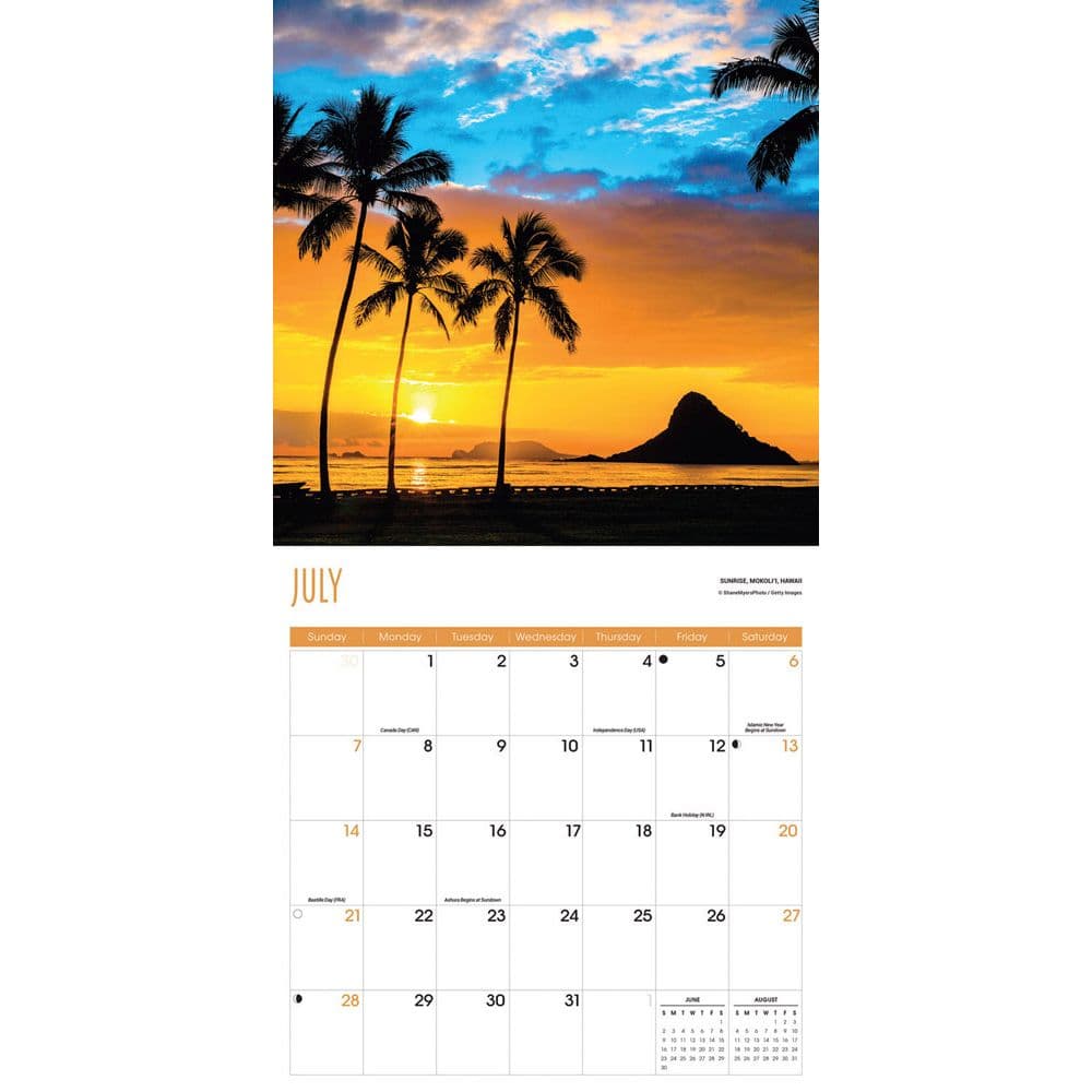 Sunrise Sunset 2025 Wall Calendar