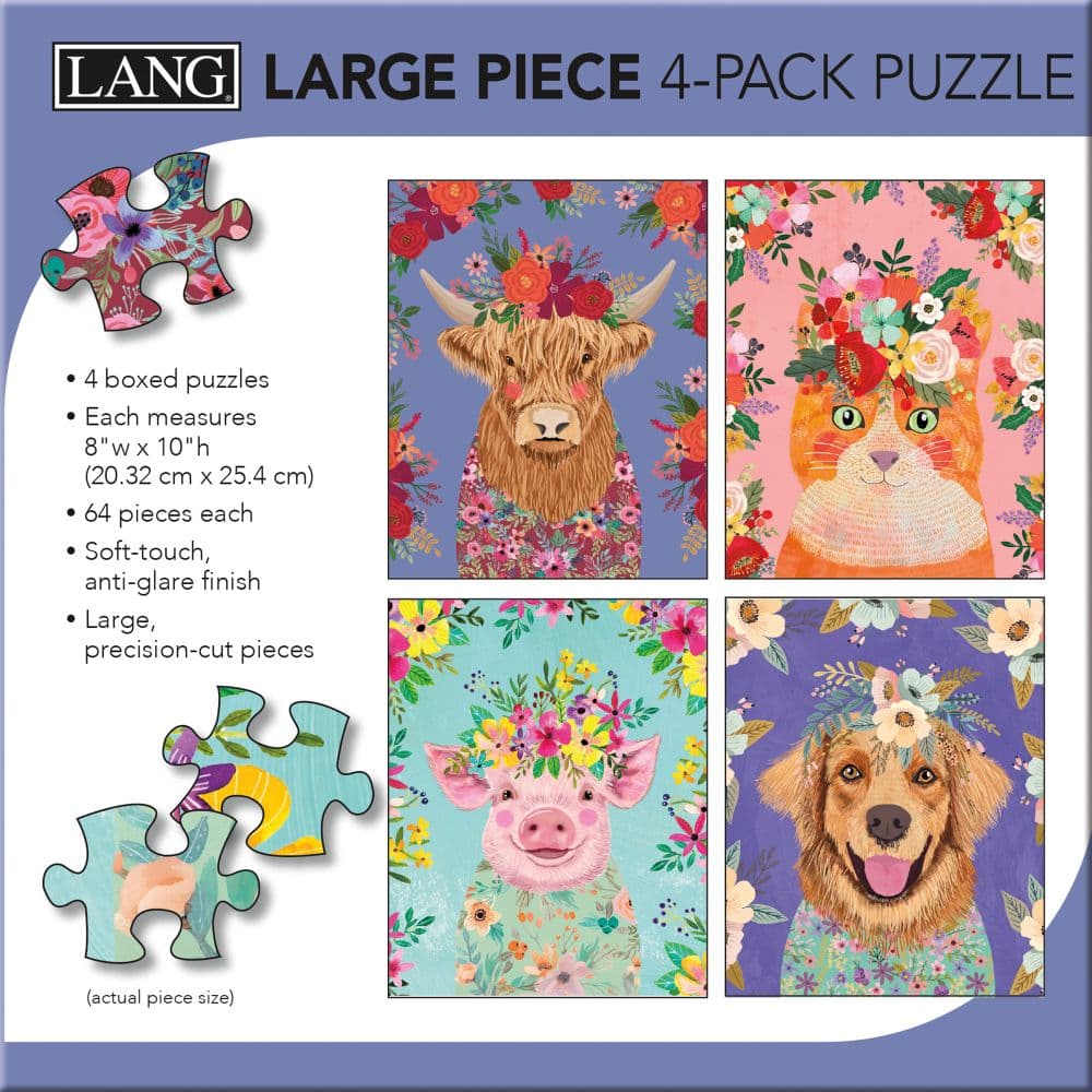 Wild Whimsy Lang Large-Piece 4 Pack Puzzle Main Product Image