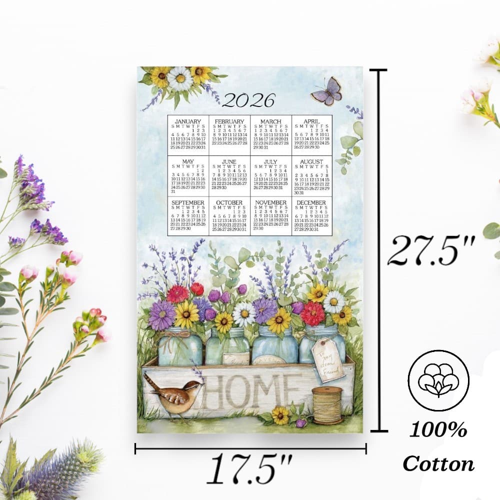 Home Floral 2026 Calendar Towel First Alternate Image