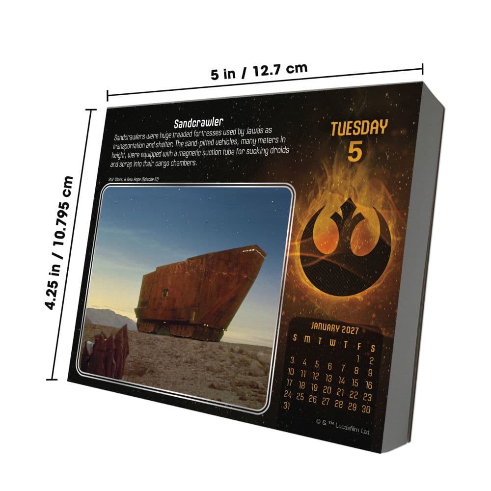 Star Wars 2027 Desk Calendar Ninth Alternate Image