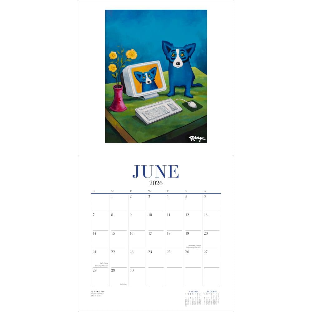 Blue Dog by George Rodrigue 2026 Wall Calendar Third Alternate Image