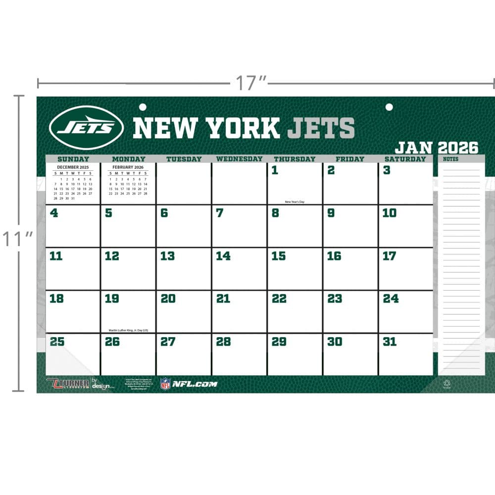 NFL New York Jets Small 2026 Desk Pad Third Alternate Image