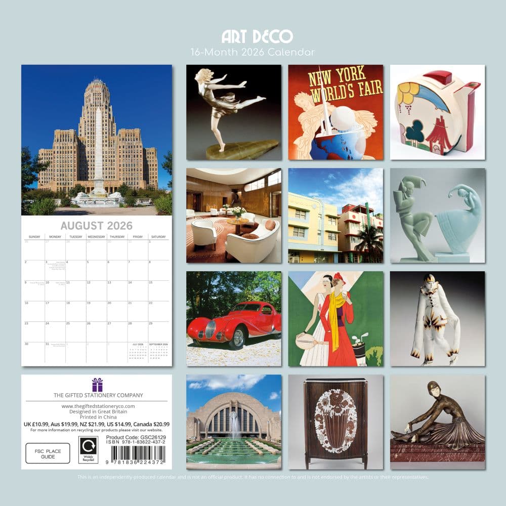 Art Deco 2026 Wall Calendar First Alternate Image