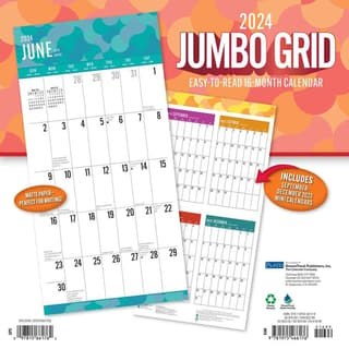 Jumbo Grid Large Print 2024 Wall Calendar - Calendars.com