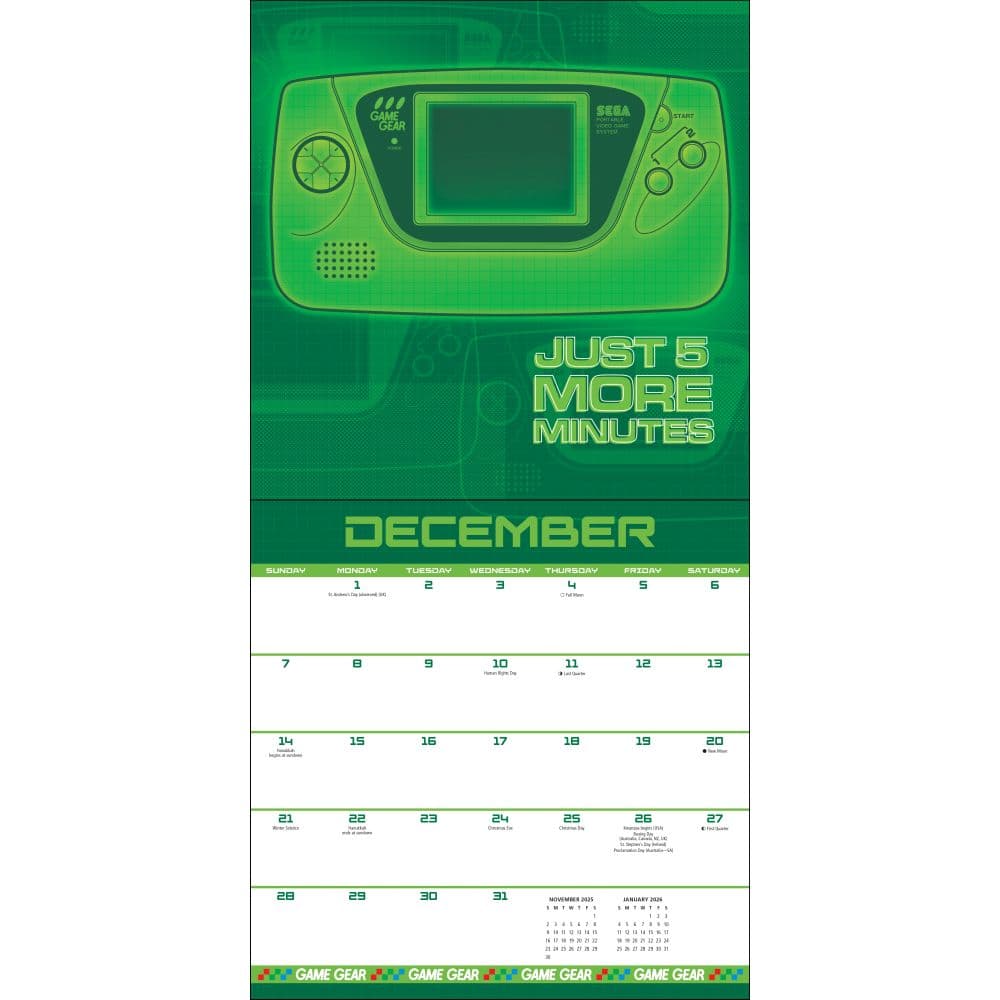 Sega Dreamcast 2025 Wall Calendar December