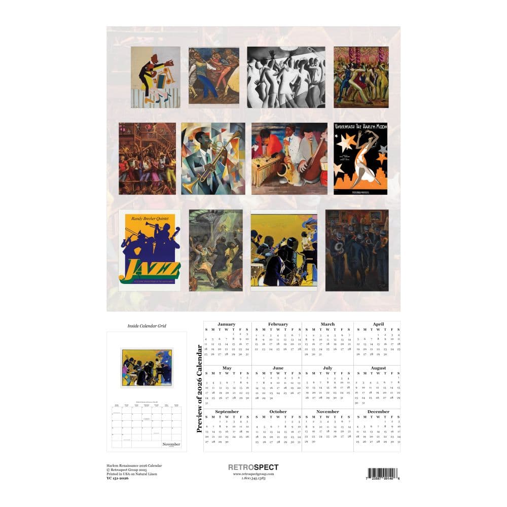Harlem Renaissance 2026 Wall Calendar First alternate Image