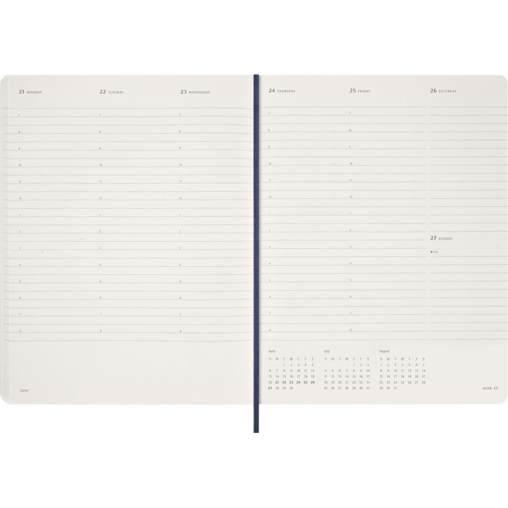 Moleskine Sapphire Blue Soft Cover 2027 Weekly Planner Fifth Alternate Image