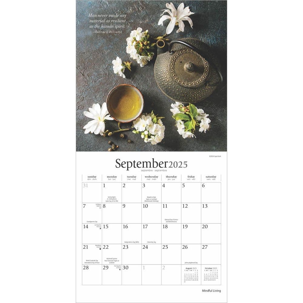 Mindful Living 2025 Mini Wall Calendar Third Alternate Image