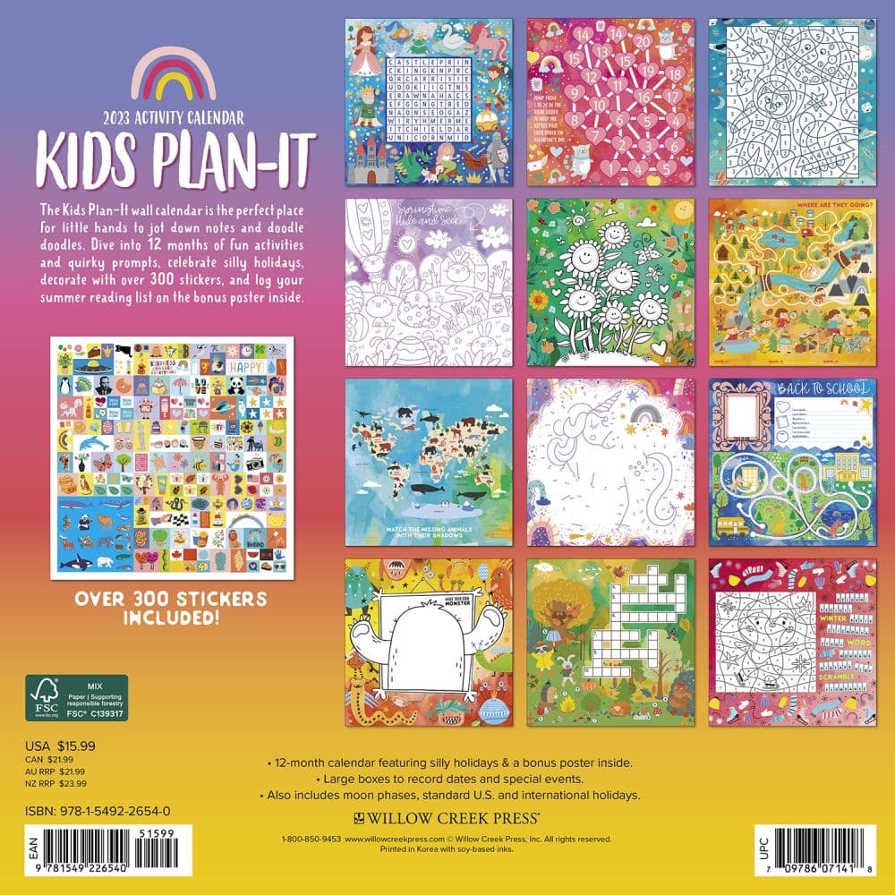 Kids Plan It World 2023 Calendar - Calendars.com