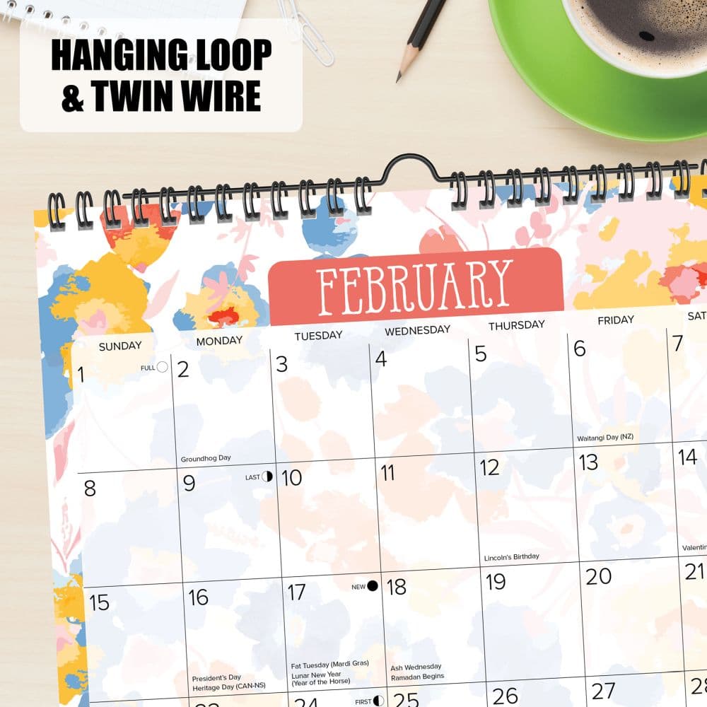 Meadow Flowers Spiral Art 2026 Wall Calendar Fourth Alternate Image