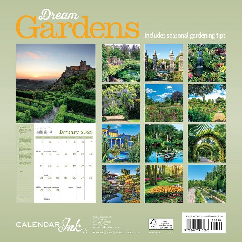 Dream Gardens 2023 Wall Calendar - Calendars.com