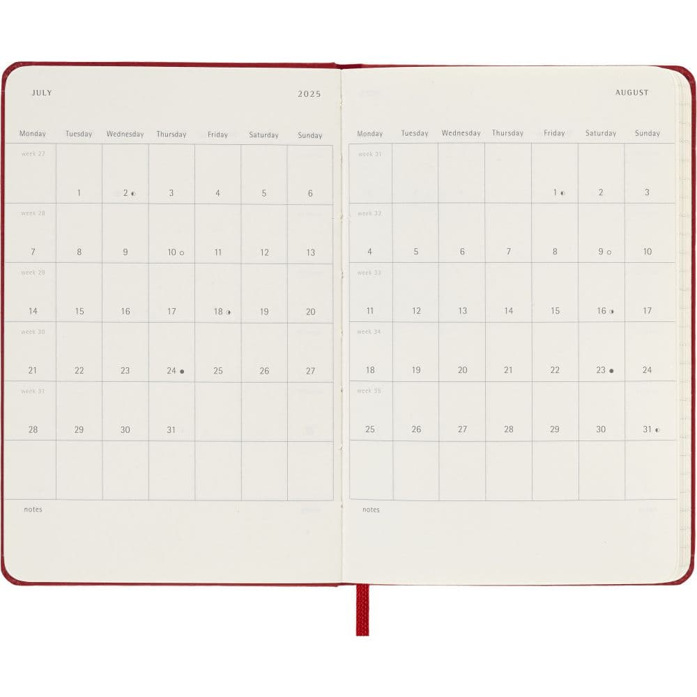 Moleskine Pocket Red Daily Hard Cover 2025 Planner Third Alternate Image